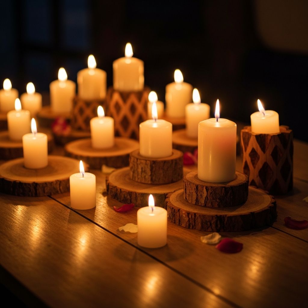 Композиция со свечами на спилах