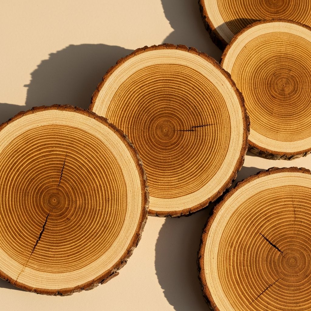 Сосновые спилы с красивыми кольцами